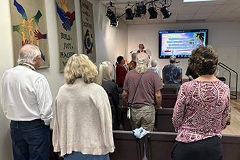 Sunday worship gathering and community life at Pathways Unitarian Universalist Church